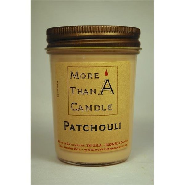 More Than A Candle More Than A Candle PAT8J 8 oz Jelly Jar Soy Candle; Patchouli PAT8J